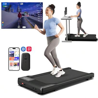 LACUFFY 3 In 1 Portable Compact Design Walk Pad 15.55*35.43 Inch Raceable Walking Pad Treadmill Low Noise Under Desk Treadmills For Home