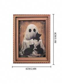 FEILIYA 1pc Creative 3D Halloween Vintage Photo Frame Magnetic Refrigerator Sticker Wooden Poster Fridge Magnet