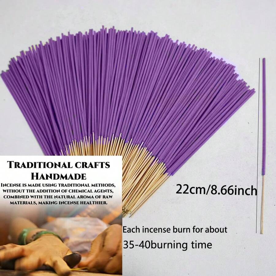 21pcs Incense Sticks Set, Lavender, Clary Sage, Sandalwood, Jasmine, Rose, Dragon's Blood, Lemongrass, Ocean Coconut, Peppermint, Cherry Blossom, Natural Bamboo Stick, Handmade Aromatherapy, Relaxation, Meditation, Yoga Gift, Long-Lasting Fragrance, Suitable For Air Purification, Sleep And Relaxation, Especially In Summer - Multicolor - View 1