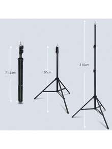 Adjustable Universal Tripod With Cell Phone Holder And Ring Light 2.1 Meters - Black - View 4