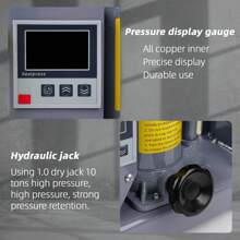 5 Ton Manual Hydraulic Heat Press Machine - 600W Dual Heating Plates For Rosin Extraction, EU Plug