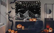 Local Shipping 2025 New   Black And White Tapestry Starry Night Mountain Tapestries For Bedroom Aesthetic Moon And Stars Tapastry's Wall Hanging Dark Nature Forest Wall Tapestry For Living Room Dorm (48'' * 36'') - 墨綠色 - 查看 6