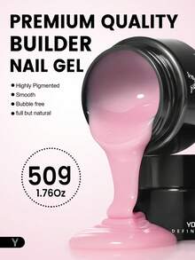 YOKEFELLOW 50g Builder Nail Gel For Nail Extension & Strengthening, Jelly Pink Builder Gel Soak Off UV LED Long Lasting Thickening Gel, Ideal For Salon Use & Holiday Gifts For Women Girls NEW YMH19 - 粉色 - 查看 4
