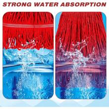 16 Pack Commercial Mop Head Replacements Looped End Wet Heavy Duty Mop Heads Cotton String Mops Industrial Cleaning Refills For Commercial Industrial Home Red - 紅色 - 查看 6