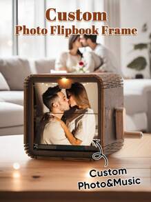 1件定制手摇相册，个性化翻页动画相框，带灯光和音乐的机械相册，家居装饰，迷你翻页相册相框，生日、周年纪念日、情人节、母亲节、父亲节、圣诞节礼物，送给妈妈、爸爸、情侣、家人的礼物，多功能、耐用、装饰性强、可重复使用、精致、时尚、高品质、色彩丰富、现代、定制、个性化、独特，送给他的理想礼物，送给她的理想礼物，送给男朋友、爸爸、女朋友、妈妈、家人、朋友，茶室、家居、花园、办公室，周年纪念日、情人节、母亲节、生日、父亲节、毕业典礼、婚礼、乔迁之喜、办公室装饰，优雅生活 - 客製化照片和音樂 - 查看 2