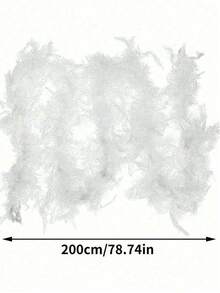 1/5 件人造彩色羽毛围巾 6.6 英尺女士羽毛围巾，适用于舞蹈婚礼派对万圣节、舞台装饰节日派对头饰配饰服装配饰、围巾装饰，适用于生日派对、万圣节、圣诞节、赛马、茶会、除夕夜、音乐会和家居装饰、舞蹈婚礼、舞台表演、狂欢节服装及配饰、派对用品，是送礼的理想选择 - 彩色 - 查看 7