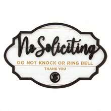 Funny No Soliciting Sign For House Door - Small No Soliciting Sign For Front Door Hanging, No Solicitors Signs For Office Home, Please Do Not Knock Or Ring Doorbell Signs