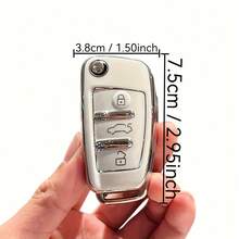 TPU Car Key Fob Cover Protector Case, Fit For Audi A1 A3 A6 C5 C6 Q3 Q2 Q7 TT TTS R8 S3 S6 RS3 RS6 A4 Accessories - Silver-rimmed Audi Key Bag - View 3
