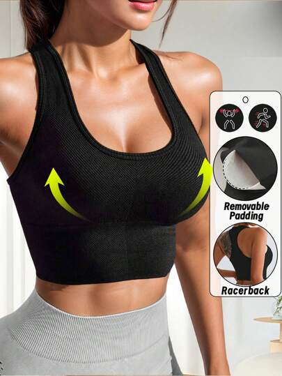 Reggiseni sportivi, reggiseni da allenamento senza cuciture, con imbottitura rimovibile, bralette, top corti da palestra estivi, biancheria intima casual da esterno