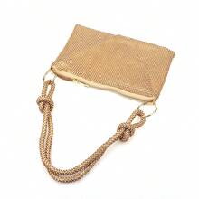 Glamorous Sparkling Rhinestone Embellished Knot Handle Evening Clutch Bag For Party, Wedding, Prom - Gold - View 3