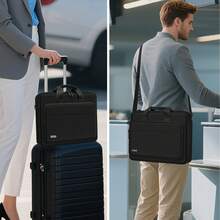 15.6-17.3 Inch Laptop Briefcase, Multifunctional Laptop Bag With Three-Way Design, Portable, Crossbody, Shoulder, Lightweight And Wear-Resistant Polyester Business Computer Bag, Large Capacity Storage For Business Trips, Commuting Office Briefcases, Suitable For Men And Women