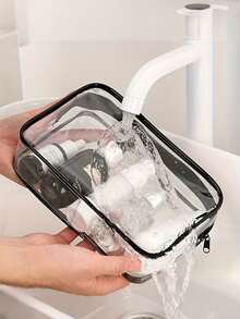 Bolsa de tocador de PVC con estampado de letras de bocadillo de emergencia, bolsa organizadora de viaje de PVC con cierre de cremallera - Bolsa de cosméticos/maquillaje ligera y resistente a la decoloración, adecuada para mujeres y niñas, estuche de maquillaje portátil aprobado por la TSA, fácil de limpiar, puede ser un regalo de bolsa de maquillaje para madre, maestra, amiga, enfermera, también adecuado como bolsa esencial de viaje, útiles escolares, bolsa de tocador impermeable, bolsa de cosméticos de gran capacidad