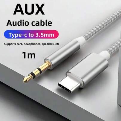 Type C To 3.5mm Aux Audio Cable Headset Speaker Headphone Jack Adapter Car Aux For Xiaomi Phone S20 Plus Note 20 S21 Ultra