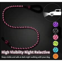 2 Pack Dog Leash 5 FT Heavy Duty - Comfortable Padded Handle - Reflective Dog Leash Medium Large Dogs With Collapsible Pet Bowl, Dog Gear - 套裝 2-黑色+藍色 - 查看 6