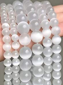 1 buc Mărgele de Piatră Lunii, Mărgele Libere din Cristal Alb, Mărgele Transparente Ochi de Pisică, Mărgele Autentice din Piatră Lunii, Mărgele Rotunde Netede DIY, Potrivite pentru Confecționarea de Bijuterii, Brățări, Brățări de Gleznă, Coliere, Cercei, Bijuterii Artizanale, Ideale pentru Cadouri de Sărbători, Cadouri pentru Înapoi la Școală, Halloween, Crăciun