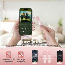 Kabellose Clip-On Lavalier-Mikrofon für iPhone iPad Android - USB-C kabellos Plug & Play Mikrofon mit Geräuschunterdrückung, aufladbarer Batterie & Schaumstoffabdeckung für Live-Streaming Interviews Aufnahmen, Interview Zubehör | Kompaktes Design | Weiche Abdeckung enthalten, Kabellose Ansteckmikrofon, Omnidirektionales kabelloses Clip-On Lavalier-Mikrofonsystem - Einfaches Aufnahme, USB-C, USB-Aufladung, für Streaming und Videokonferenzen kompatibel mit iPhone Android Handy für Sommerurlaub, Audio/Video Aufnahmen, Interviews, Gaming & Live-Streaming Mini-Mikrofon Mic