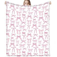 Bowknot Prints Ultra-Soft Flannel Throw Blanket Digital Printing, 280gsm, All-Season Comfort Polyester Blankets Great Gift For Friend, Family, Wedding, Birthday,Warm,Soft,Comfortable,Cozy Personalized Ideal Gifts For Him,Her,Boyfriend,Girlfriend,Dad,Mom,Family,Friends,Pets ,For Anniversaries,Valentine's Day,Mother's Day,Birthdays,Father's Day,Weddings,Graduation,Christmas,Housewarming Sofa,Bed,Car,Bedroom,Living Room,Office,Outdoor Camping,Beach,Wall Decoration - 多色4 - 查看 3