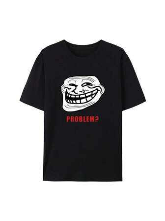 TROLLFACE MEME RAGE Lustiges TROLL JOKE INTERNET Kurzarmshirt 2025, Sommer, Trendiges, Bedrucktes Oberteil Aus Baumwolle Für Männer Und Frauen