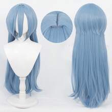 YEWELL 26 Inch Jellyfish Straight Bangs Wig, Synthetic Heat Resistant Wig, Pink, Blue, Green, Black, Gold, White Long Straight Hair Wig, Suitable For Women, Easy To Manage Synthetic Heat Resistant Wig, Middle Part Straight Hair Wig, Natural Soft Fiber Wig, Suitable For Women's Daily Wear - Multicolor - View 9