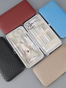 19pcs Nail Care Set, Stainless Steel Nail Clippers, Ear Pick, Manicure Tools For Home Use - Multicolor - View 10