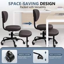 Leg Office Chair, Adult ADHD Office Chair, Height Adjustable Yoga Office Chair, Meditation Chair With Lumbar Support, Home Office Kneeling Chair - 棕色 - 查看 6