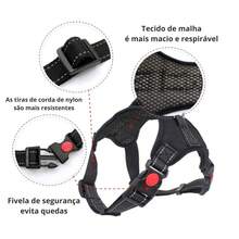Dog Harness Collar With Double Adjustment Safety Lock For Small Medium Large Dogs Cats Pets LR-0072 - 藍白色 - 查看 3