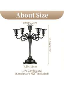 1pc Bohemian Style Zinc Alloy Dining Table Candle Holder Decor, Elegant European Style Home Living Room Festival Romantic Atmosphere Candle Holder Set, Suitable For Bar, Hotel, Wedding, Holiday Celebration, Corporate Party, Church And More