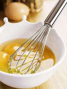 1pc Stainless Steel Manual Egg Beater/Mixer, Butter Whisk And Dough Blender, Easy Hand-Operated Egg Whisk, Semi-Automatic Press And Rotate, Suitable For Home Kitchen Use, Applicable For Eggs, Milk And Dough Mixing (Random Color)