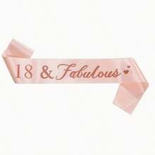 18th 21st 30th 40th 50th 60th 70th Birthday Belt - Rose Golden Satin With Champagne Color & Elegant Cursive Lettering - Durable Polyester Party Accessory For Milestone Celebrations, No Electricity Needed