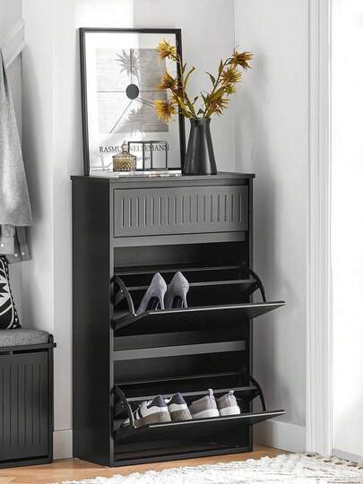 SoBuy 2 Flip-Drawers 1 Pull Out Drawer Shoe Cabinet Shoe Rack Shoe Storage Cupboard Light Grey W61 X D26 X H100cm FSR165-HG Shoe Cabinet Shoe Storage Cabinet Storage Cabinet Shoe Rack Shoe Storage Rack Shoe Cupboard Storage Cupboard Shoe Storage Unit Hallway Furniture Entryway Furniture Gray Morden Style Minimal Style Nordic Style