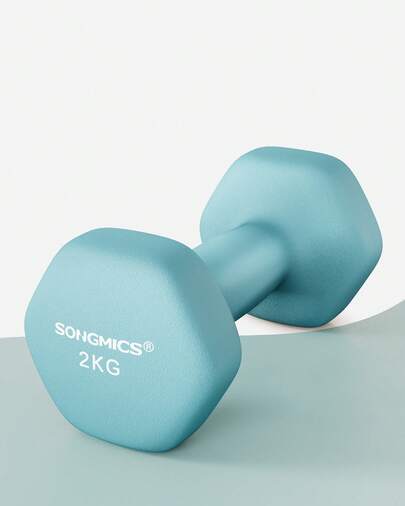  SONGMICS Dumbbells Set Of 2 Dumbbells Hexagon Neoprene Coating Strength Training Workout Fitness Training Home