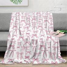 Bowknot Prints Ultra-Soft Flannel Throw Blanket Digital Printing, 280gsm, All-Season Comfort Polyester Blankets Great Gift For Friend, Family, Wedding, Birthday,Warm,Soft,Comfortable,Cozy Personalized Ideal Gifts For Him,Her,Boyfriend,Girlfriend,Dad,Mom,Family,Friends,Pets ,For Anniversaries,Valentine's Day,Mother's Day,Birthdays,Father's Day,Weddings,Graduation,Christmas,Housewarming Sofa,Bed,Car,Bedroom,Living Room,Office,Outdoor Camping,Beach,Wall Decoration - 多色4 - 查看 1