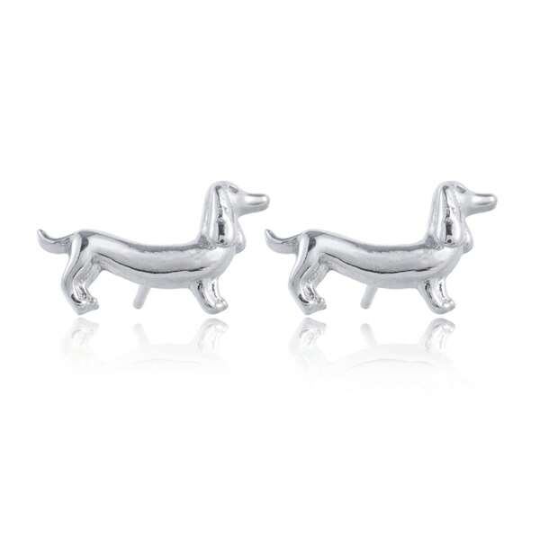 S925 Sterling Silver Cute Dachshund Design Earrings, Versatile For Daily Wear, Comes In Gift Box