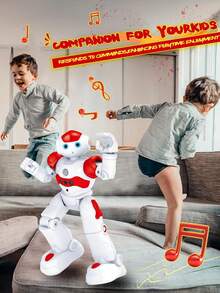 1pc Remote Control Robot Toy For Kids 3-6 Years Old, Rechargeable RC Robot Toy With Gesture Sensing And Programmable, Supports Walking, Dancing, Singing, Suitable As Christmas And Birthday Gift For 7-9 Years Old And Above Children