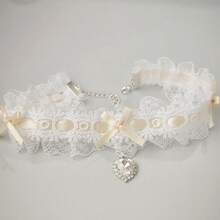 1 Pc Fashion Anime Collar Chain Lolita Bow Lace Collar Neck Decorative Neck Collar Necklace Collar - 黑色 - 查看 3