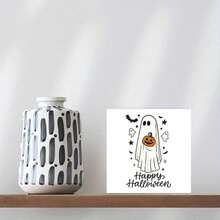 Letrero decorativo de fantasmas blancos de Halloween - Decoración de escritorio de oficina linda, decoración de habitación bohemia, decoración de pared de estilo granja para suministros de fiesta de Halloween