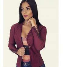 Plus Size Coats - Maroon - View 3