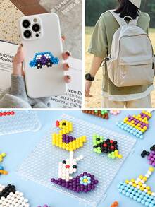 1500 مجموعة خرز قابل للذوبان في الماء 5 مم، ألعاب تعليمية للأطفال، خرز قابل للذوبان في الماء لصنع المجوهرات اليدوية مع خرز حسي، بخاخ ورق ملون، ملقاط، قالب مناسب كهدية عيد ميلاد لأطفال 5 سنوات وهدايا المناسبات، اكسسوارات فن إبداعي يدوي، الألوان عشوائية. - متعدد الألوان - مشاهدة 6