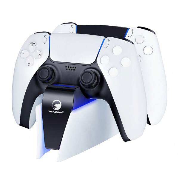 HONCAM Charger For PS Handle Controller, Charging Station Dock For PS DualSense Slim PRO Controller With LED Indicator5