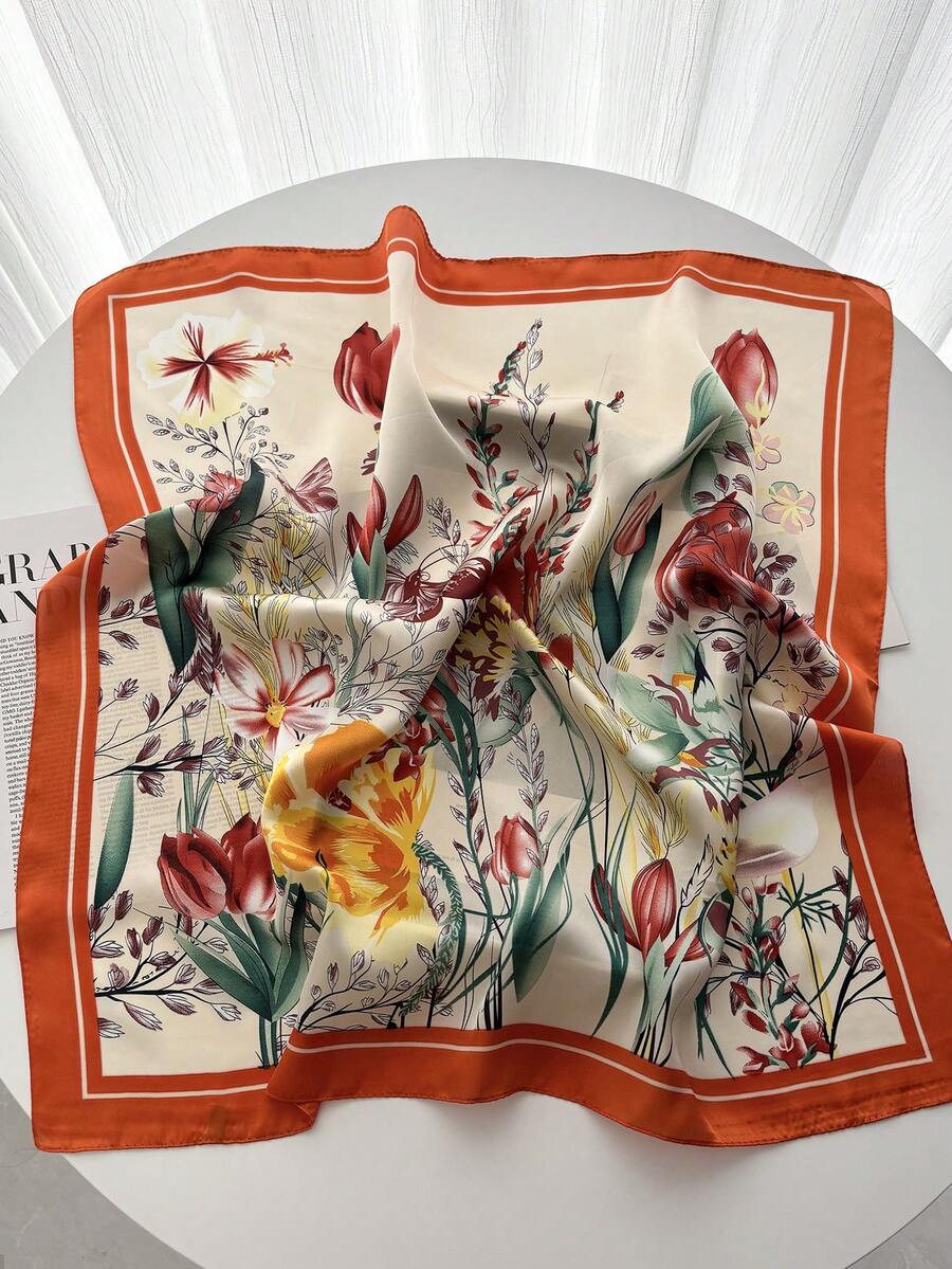 1pc Bandana Cashew Print Scarf, Headband, Neck Scarf, Suitable For Daily Use For Dress - Multicolor - View 1