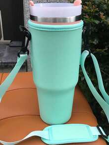 1Pc 40oz Tumbler Case, Compatible With Stanley,Cup Cover/Storage/Organization, Diving Material Cup Cover, Car Handle Cup Protective Cover, Diagonal Strap Adjustable Strap, Suitable For Outdoor Travel, Fitness, Daily Use. Outdoor Travel, Fitness, Daily Use,Mother's Day, Birthday Gift - Multicolor - View 20