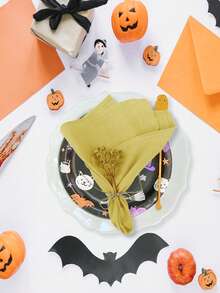 2/6/12/240 pièces Serviettes de couleur unie simples pour Halloween, lavables et réutilisables, convenant pour les fêtes, le salon, la salle à manger, la décoration de la maison