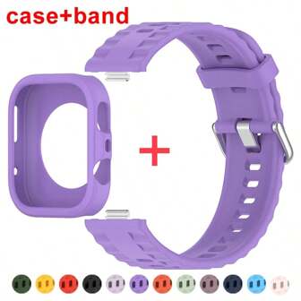 Correa de silicona suave + Funda de silicona compatible con Huawei Watch Fit 4 Pro Correa deportiva Funda Hueca compatible con accesorios de protección Huawei Fit 4