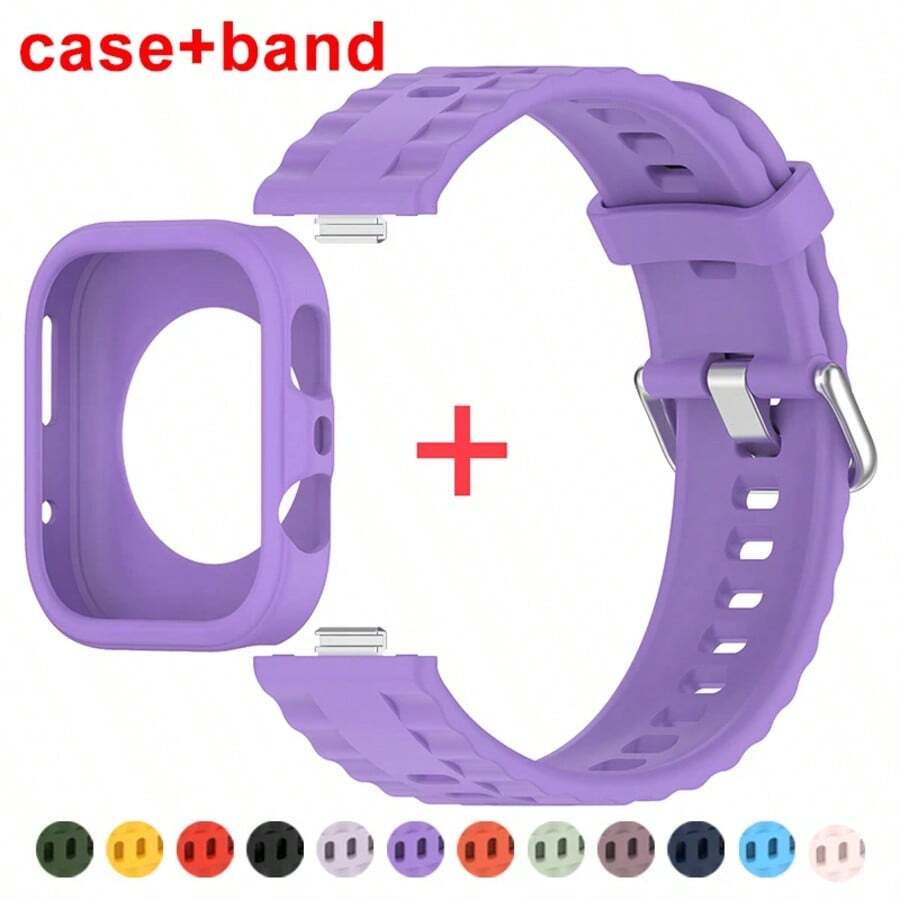 Soft Silicone Strap+Silicone Case Compatible With Huawei Watch Fit 4 Pro Sports Strap Case Hollow Compatible With Huawei Fit 4 Protective Accessories