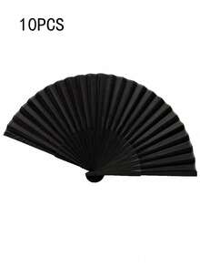 3 Pcs Black Classic Folding Hand Fan, Summer Cooling Gift, Elegant And Fashionable Black Folding Fan, Easy To Carry And Put In Bag,For Wedding, Party Favor, Performance, Dance, Home Decoration, Festival, And Gifting Purposes Birthday Gifts Graduation