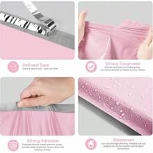 Fuxury Poly Mailers 10x13 Inch 100 Pcs, Waterproof Shipping Bags For Clothing, Strong Adhesive Shipping Envelopes For Small Business Suppliers, Self Seal Mailers Poly Bags Mailing Envelopes Purple - Baby Pink - View 3