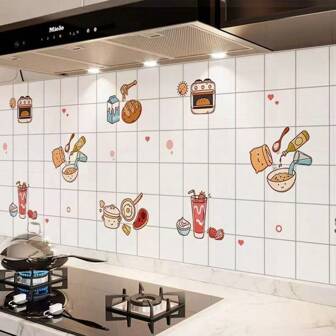 Autocollant anti-éclaboussures de cuisine, amovible et auto-adhésif, imperméable et résistant à l'huile pour la cuisinière, le mur, la décoration du plan de travail