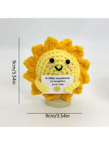 1pc Handmade Crochet Sun, Artificial Crochet Flower Decor, Suitable For Mother's Day, Anniversary, Birthday, Valentine's Day Gifts, Home/Office Desk Decoration (Excluding Base)
