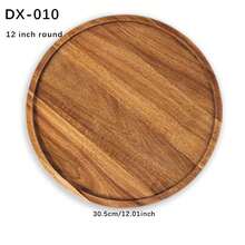 Wooden Plates 8/10/12 Inch Dinner Plates, Acacia Round Wood Plates, Unbreakable Classic Plates, Easy Cleaning & Lightweight For Dishes Snack, Dessert, Housewarming, Christmas Gift - 棕色 - 查看 12