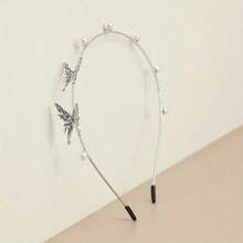 Butterfly Metal Thin Edge Headband Super Fairy Light Luxury High-End Headband Fairy Exquisite Headdress Hair Accessories - 蝴蝶 - 查看 2